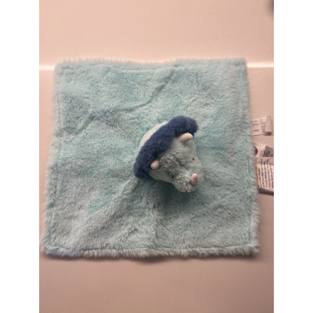 Parent's Choice Blue Triceratops Dinosaur Plush Lovey Security Blanket Satin